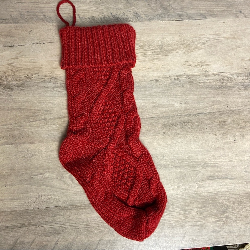Christmas Stockings Red Cable Knit Holiday‎ Winter Decor